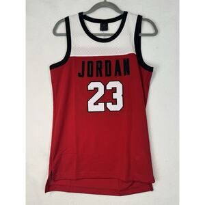 New Boys Nike Jordan 23 Jersey Tank Top Gym Red & Black - Size XL